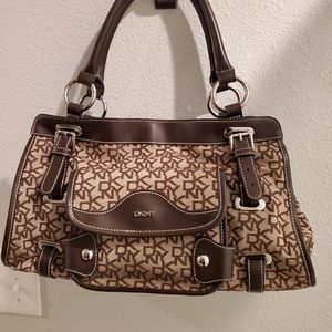 DKNY Purse Drak Brown and Tan Color.